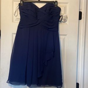 Navy blue convertible dress (comes with straps)